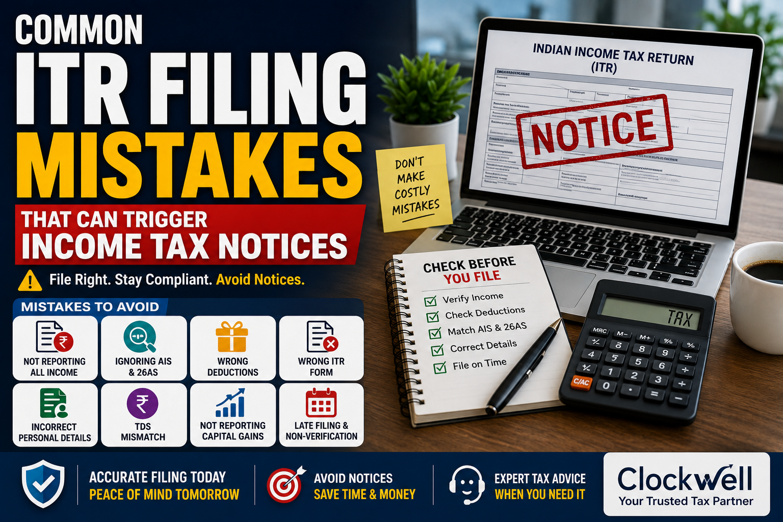 Common ITR Filing Mistakes That Can Trigger Income Tax Notices